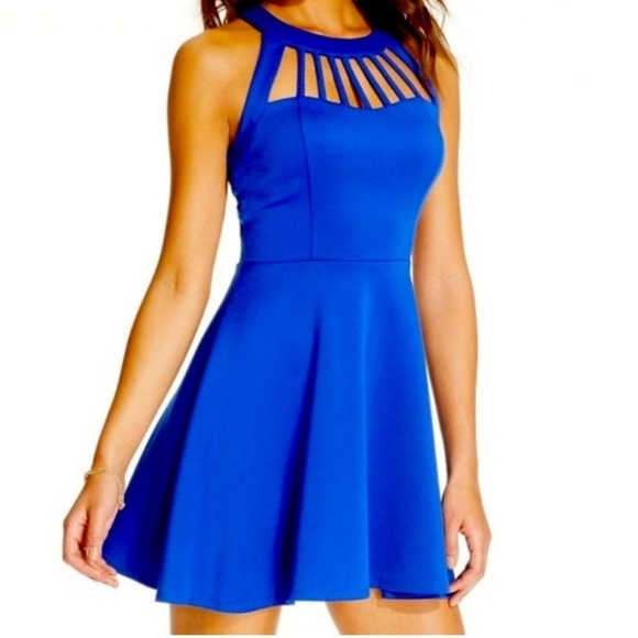 Trixxi Dresses & Skirts - Trixxi Fit & Flare Royal Cobalt Blue Short Dress Junior Women's Sz 3 Sleeveless